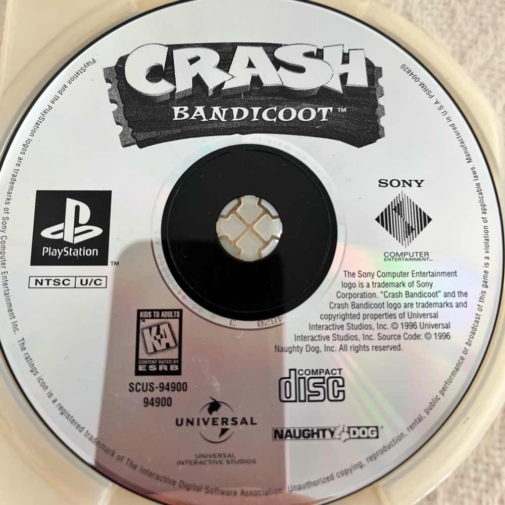 Crash Bandicoot 1 Sony PlayStation 1 PS1 UNTESTED DISC ONLY